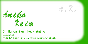 aniko keim business card
